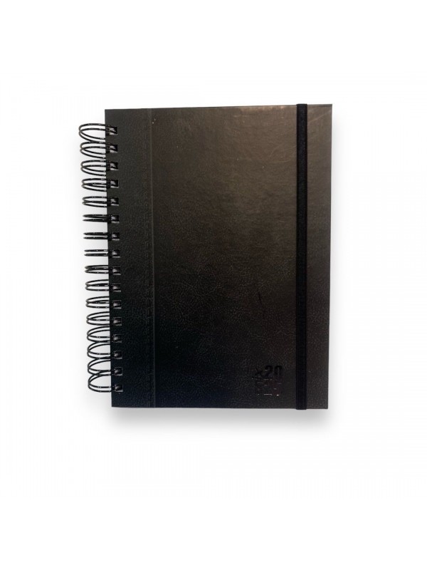 AGENDA 2025 16x22 ESPIRAL UOMO BLACK DIARIA