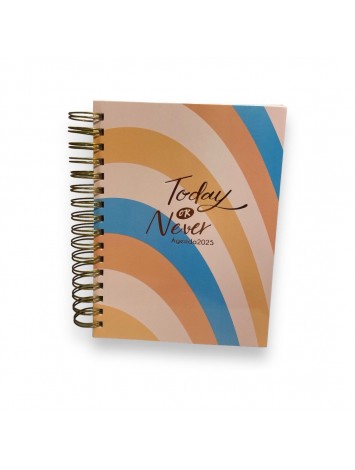 AGENDA 2025 16x22 ESPIRAL TAPA FLEXIBLE COLORIDA DIARIA