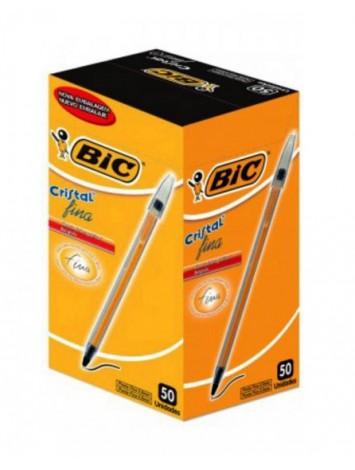 x50 BOLIGRAFO BIC CRISTAL FINA NEGRA