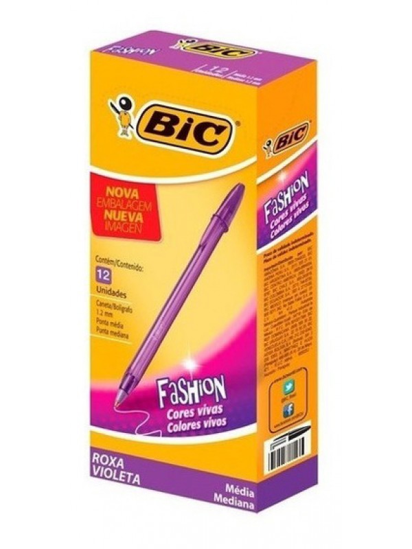 x25 BOLIGRAFO BIC FASHION LILA