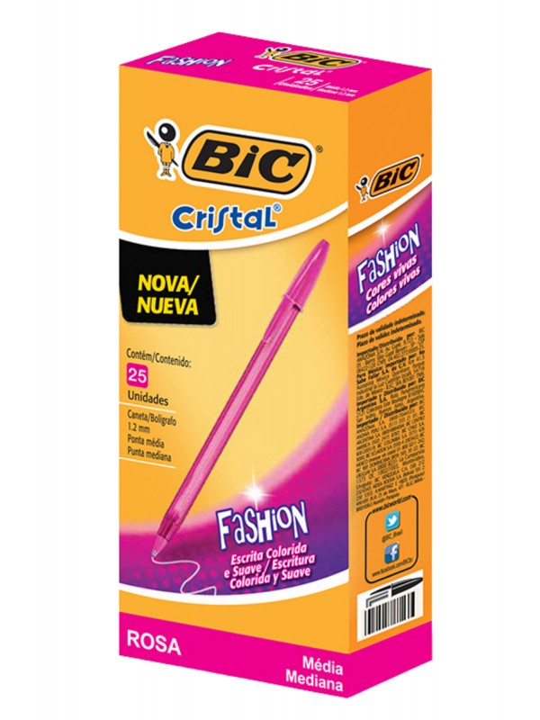 x25 BOLIGRAFO BIC FASHION ROSA