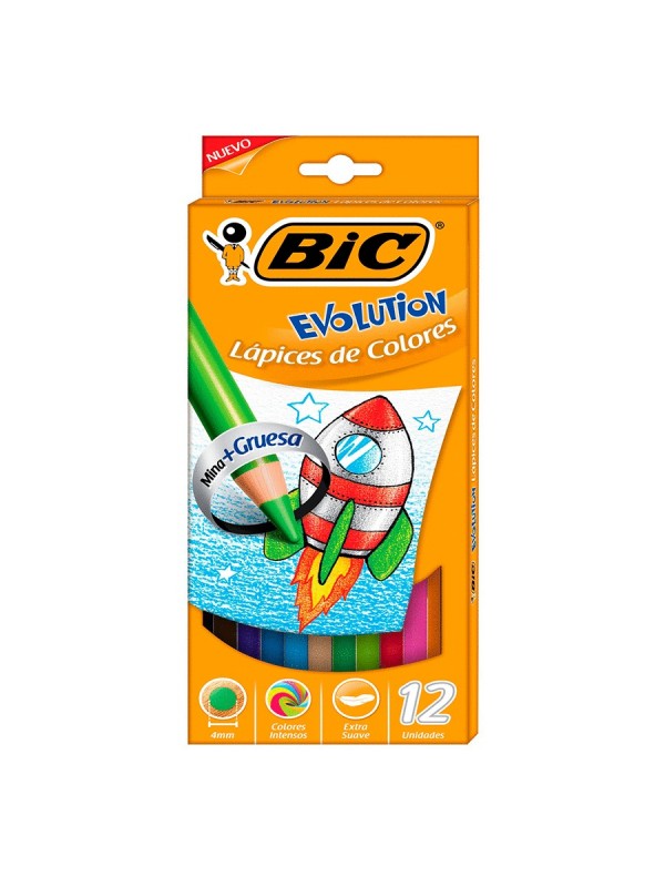 LAPICES DE COLORES BIC EVOLUTION GRUESO 4mm X12l