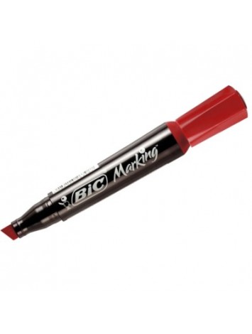 MARCADOR PERMANENTE BIC MARKING CHATO ROJO x12