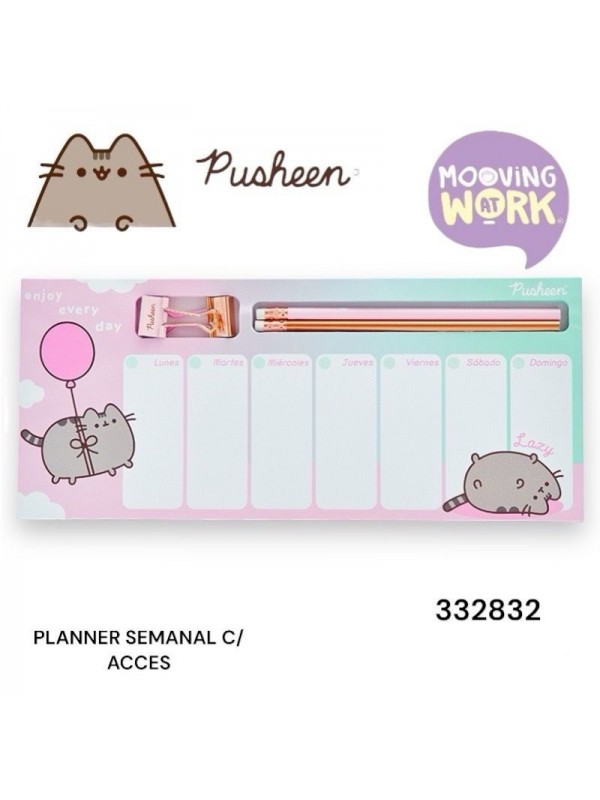 PLANNER SEMANAL CON ACCESORIOS PUSHEEN MOOVING