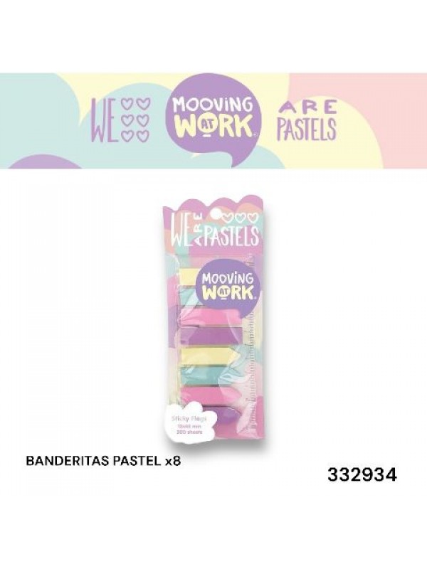 BANDERITAS MOOVINGatWORK x8 PASTEL