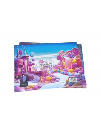 CARPETA CON CORDON N°5 REXON HOLOGLITTER CANDY TOWN