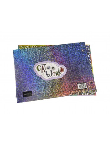 CARPETA CON CORDON N°5 REXON HOLOGLITTER CAT WORLD