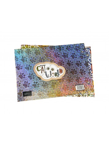 CARPETA CON CORDON N°5 REXON HOLOGLITTER CAT WORLD