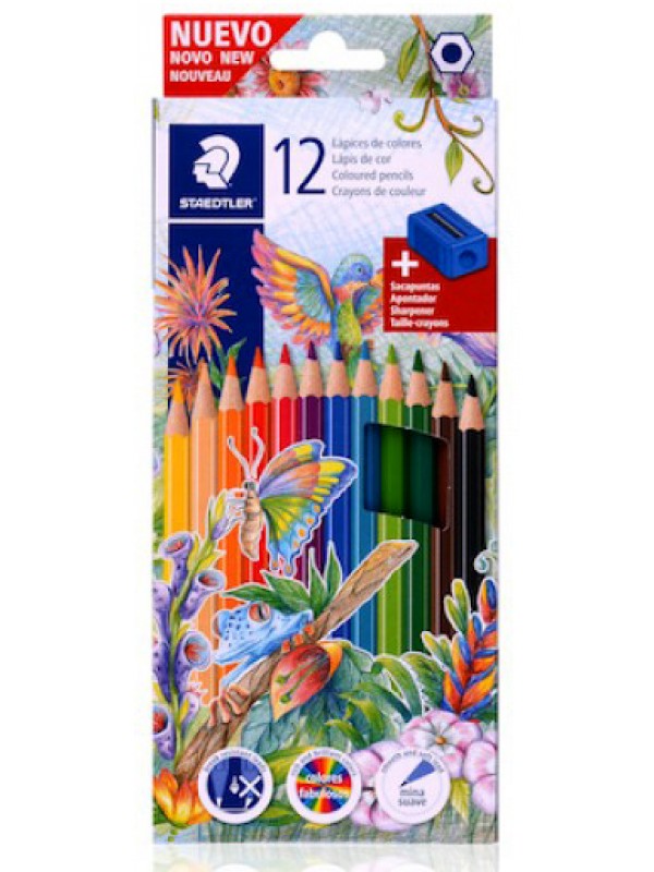 LAPICES DE COLORES STAEDTLER x12 LARGOS CON SACAPUNTAS