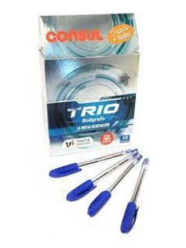 x50 BOLIGRAFO CONSUL TRIO 1 MM AZUL