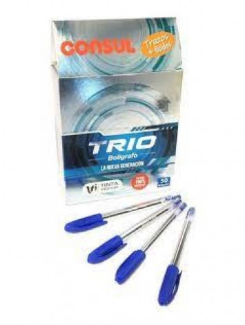 x50 BOLIGRAFO CONSUL TRIO 1 MM AZUL