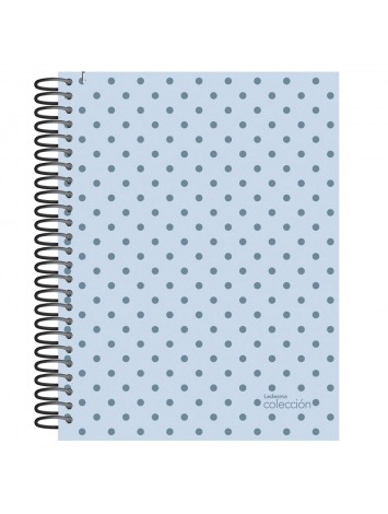 CUADERNO CON ESPIRAL 16x21 LUNARES METALIZADO x84 HOJAS