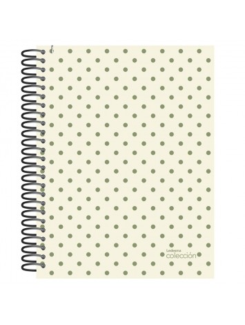 CUADERNO CON ESPIRAL 16x21 LUNARES METALIZADO x84 HOJAS