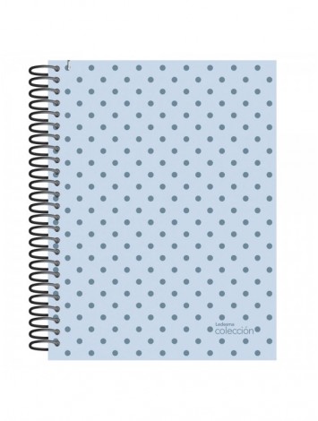 CUADERNO CON ESPIRAL 16x21 LUNARES METALIZADO x84 HOJAS