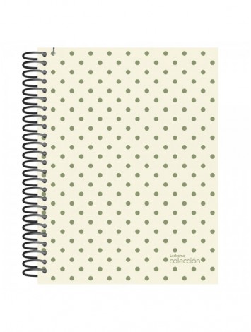 CUADERNO CON ESPIRAL 16x21 LUNARES METALIZADO x84 HOJAS