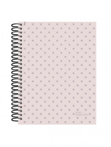 CUADERNO CON ESPIRAL 16x21 LUNARES METALIZADO x84 HOJAS