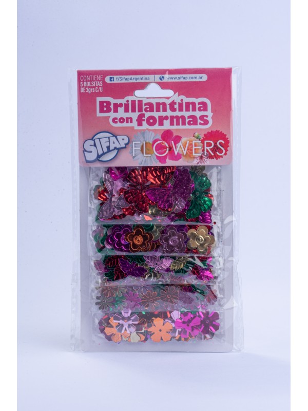 x25 (5x5) BRILLANTINA FORMAS FLOWERS