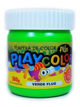 TEMPERA FLUO POTE PLAYCOLOR 300 GR VERDE