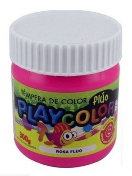 TEMPERA FLUO POTE PLAYCOLOR 300 GR ROSA