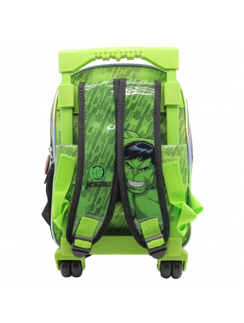 SP105 MOCHILA 12" CON CARRO AVENGERS HULK CON MASCARA