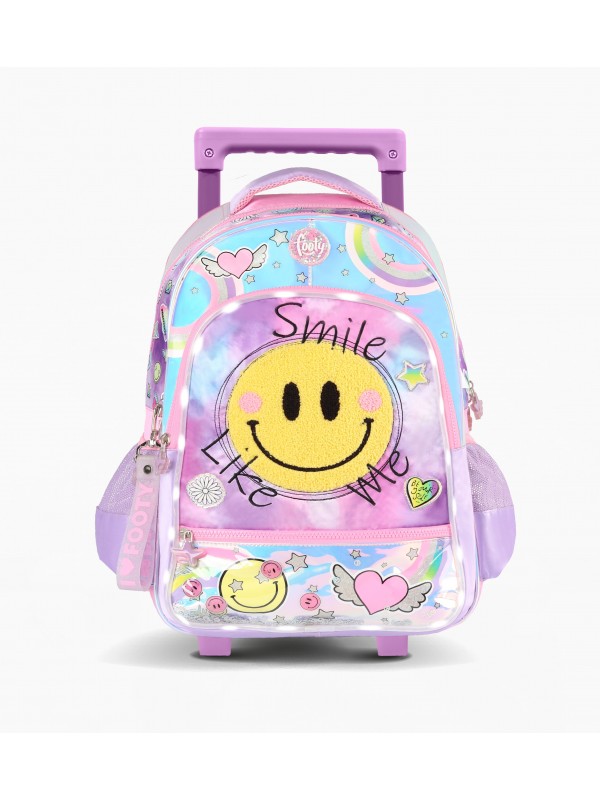 F2111 MOCHILA 18" CON CARRO CON LED FOOTY SMILE