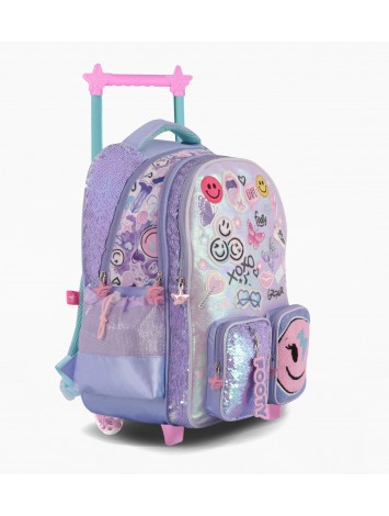 F6161 MOCHILA 18" CON CARRO FOOTY HAPPY SMILE