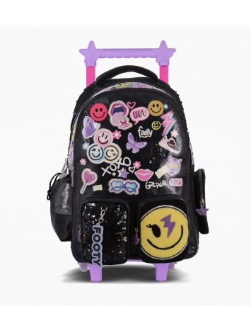 F6161 MOCHILA 18" CON CARRO FOOTY HAPPY SMILE