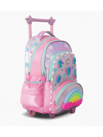 F6301 MOCHILA 18" CON CARRO FOOTY CON LED RAINBOW POP IT