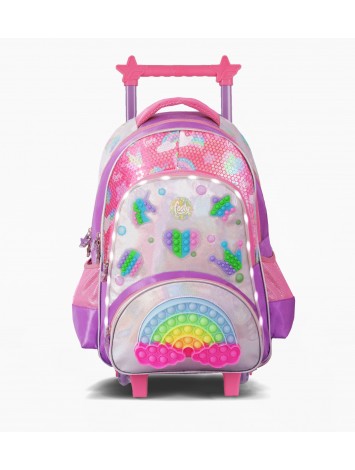 F6301 MOCHILA 18" CON CARRO FOOTY CON LED RAINBOW POP IT