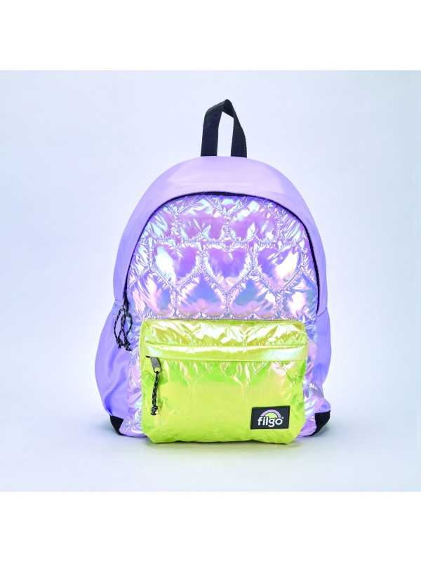 MOCHILA 17" ESPALDA KEIWAY MATELASEADA VIOLETA PASTEL FILGO