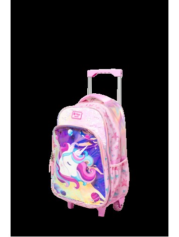 MOCHILA 18" CON CARRO UNICORNIO ROSA FILGO