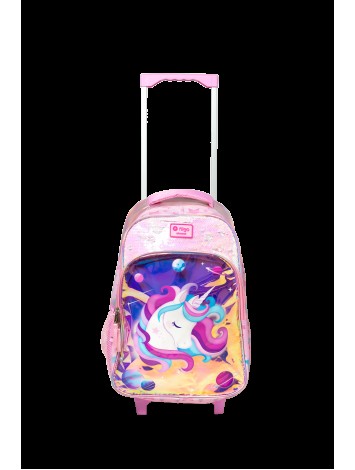 MOCHILA 18" CON CARRO UNICORNIO ROSA FILGO