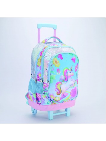 MOCHILA 18" CON CARRO 3D UNICORNIO FILGO