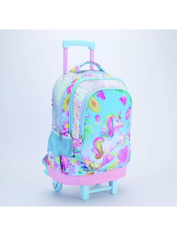 MOCHILA 18" CON CARRO 3D UNICORNIO FILGO