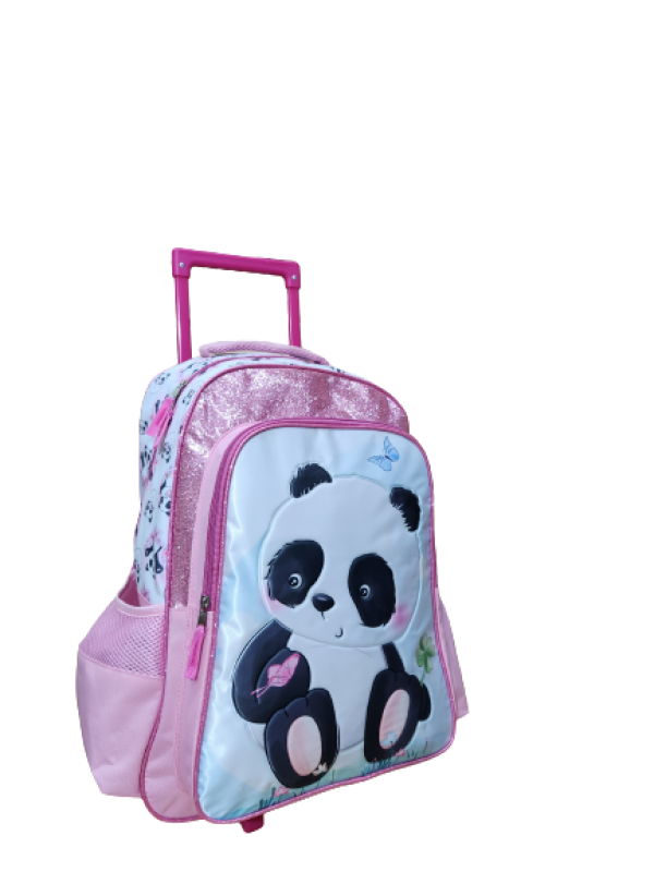 MOCHILA 18" CON CARRO PANDA ME