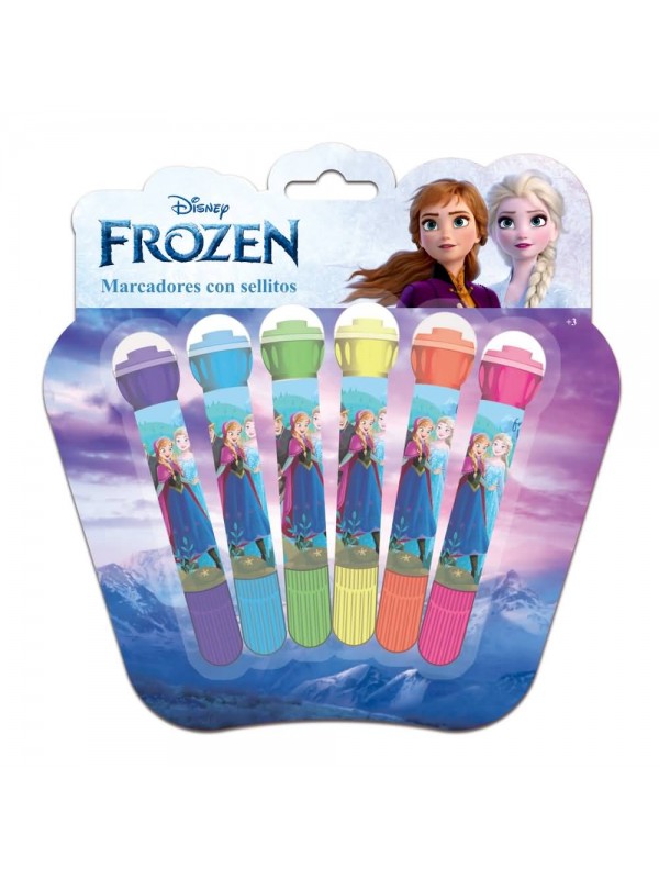 MARCADOR CON SELLO FROZEN x6