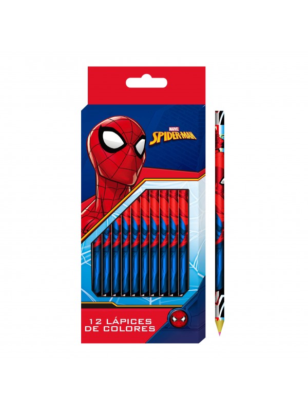 LAPIZ COLOR SPIDERMAN x12 LARGOS