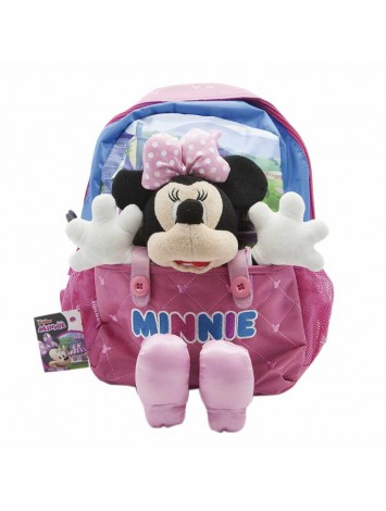 KM805 MOCHILA 12" ESPALDA CON PELUCHE MINNIE