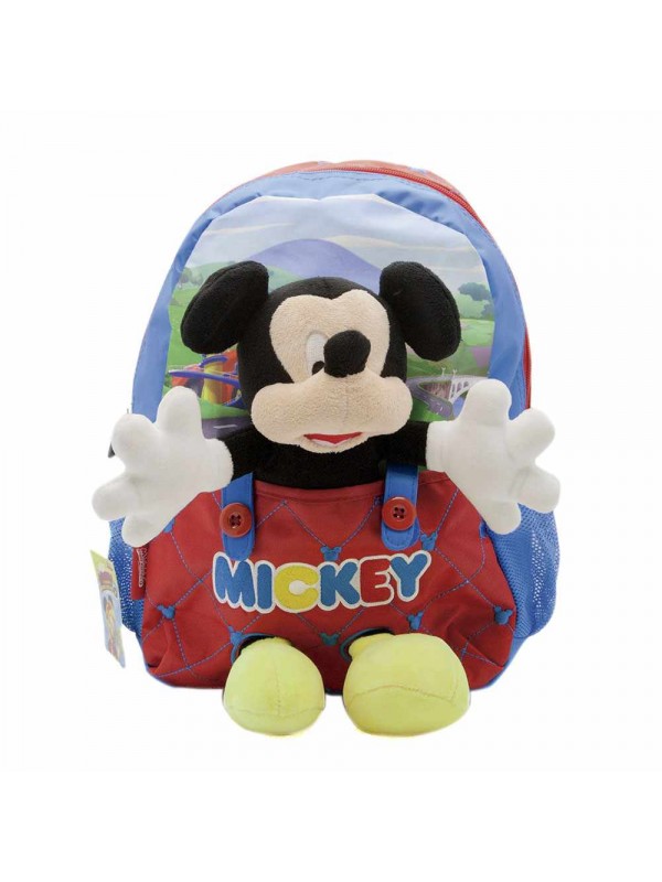 KM804 MOCHILA 12" ESPALDA CON PELUCHE MICKEY