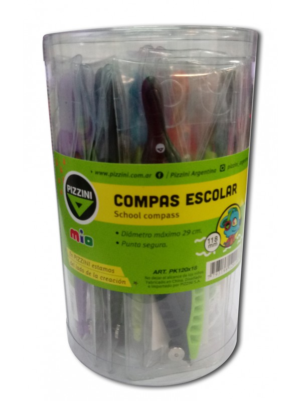 COMPAS PLASTICO PIZZINI PK120 TUBO x18