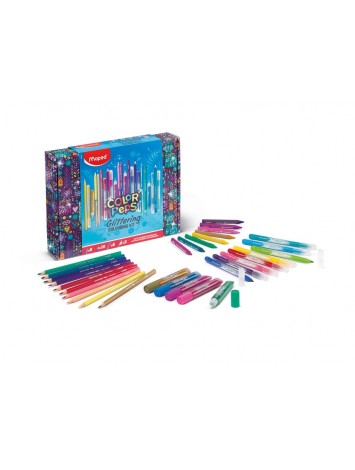 KIT COLOREO GLITTERING x31 PIEZAS MAPED