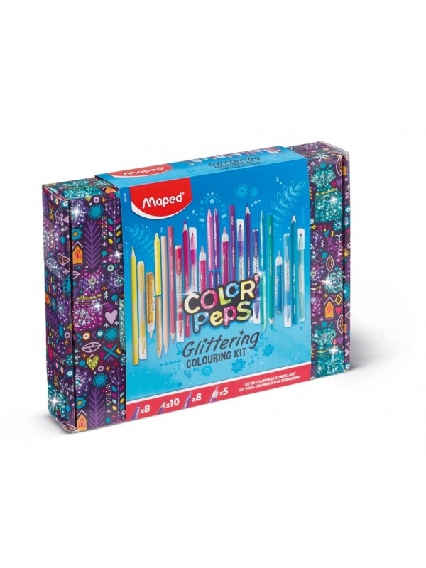 KIT COLOREO GLITTERING x31 PIEZAS MAPED