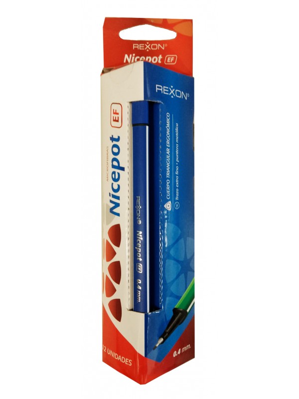 MARCADOR MICROFIBRA NICEPOT 0.5 AZUL