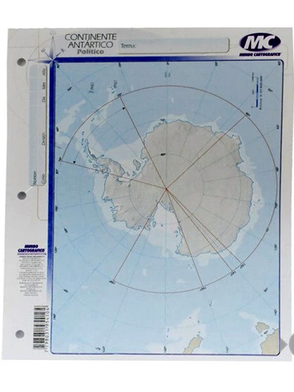 MAPA N°3 CONTINENTE ANTARTICO POLITICO